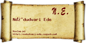 Nádudvari Ede névjegykártya